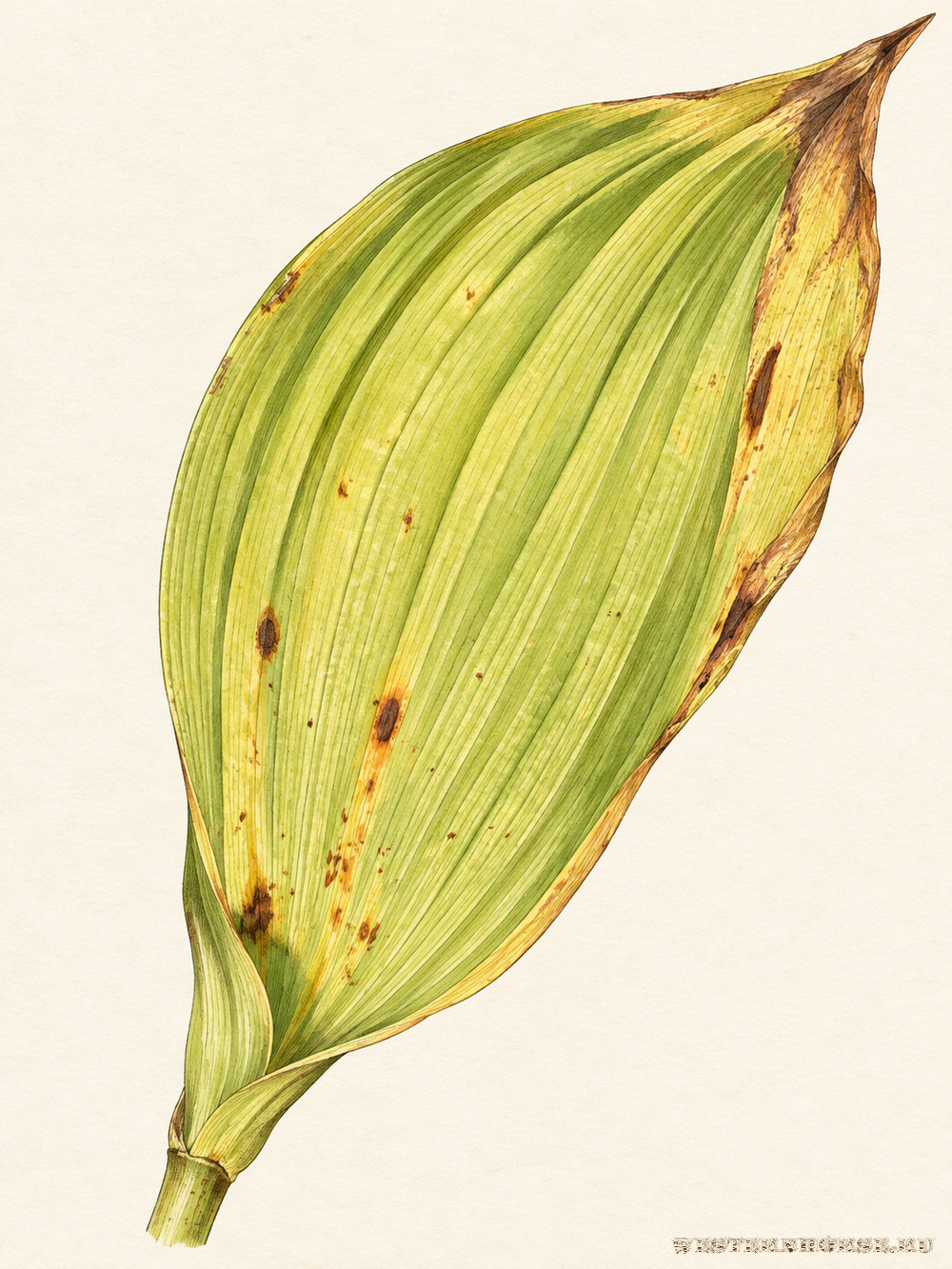 Иллюстрация: Чемерица Лобеля (Veratrum lobelianum Bernh.) — лист в конце сезона