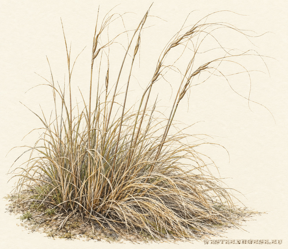 Иллюстрация: Ковыль волосатик (Stipa capillata L.) — перезимовавшая сухая дерновина