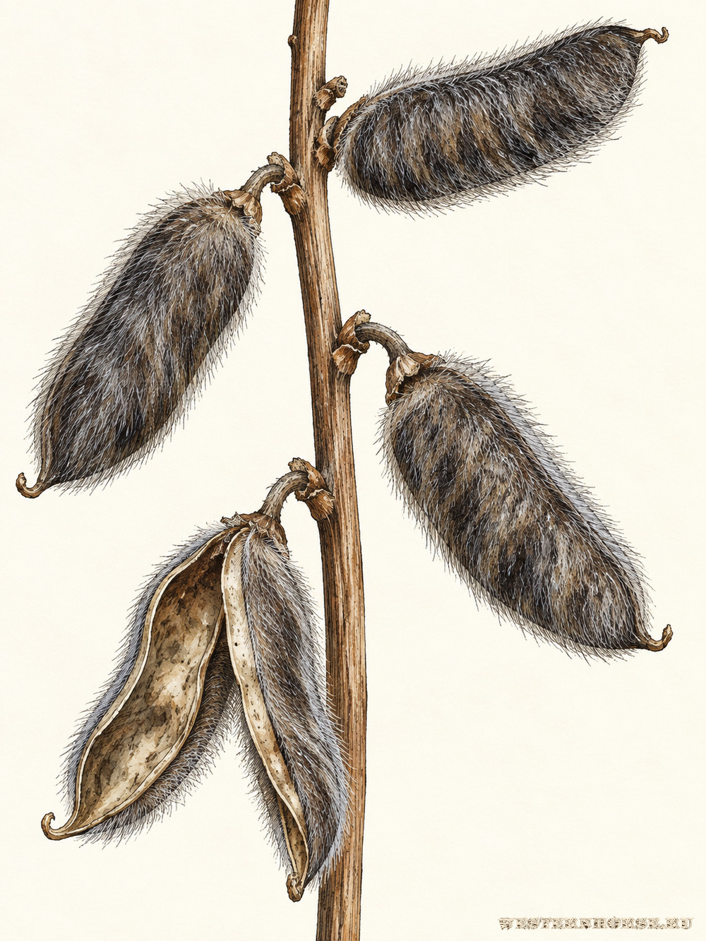 Иллюстрация: Люпин многолистный (Lupinus polyphyllus Lindl.) — созревшие бобы
