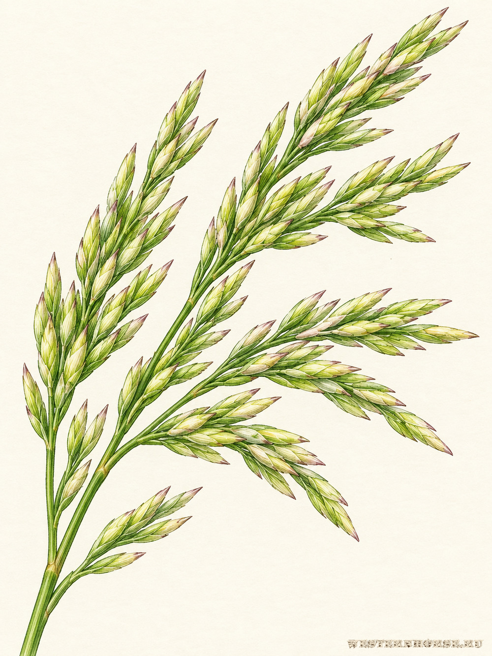 Иллюстрация: Манник большой (Glyceria maxima (Hartm.) Holmb.) — колоски крупным планом