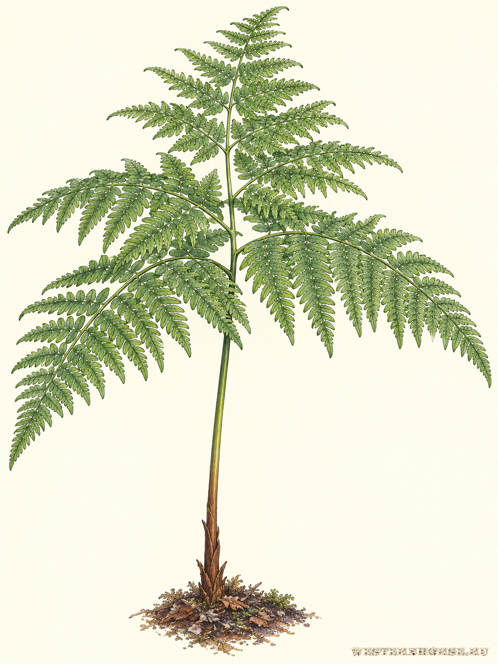 Иллюстрация: Орляк обыкновенный (Pteridium aquilinum) — целая вайя