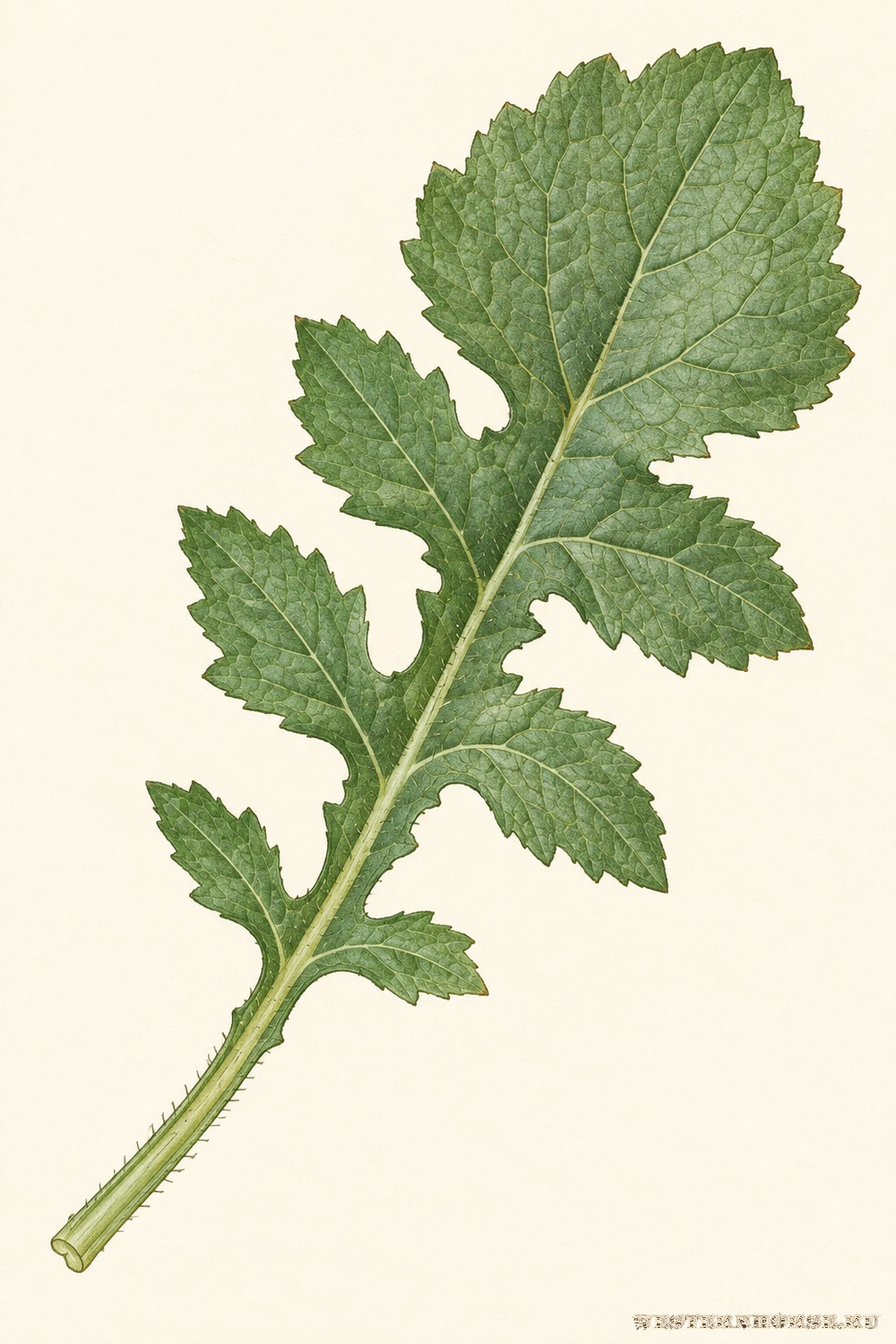 Иллюстрация: Редька дикая (Raphanus raphanistrum L.) — нижний лист
