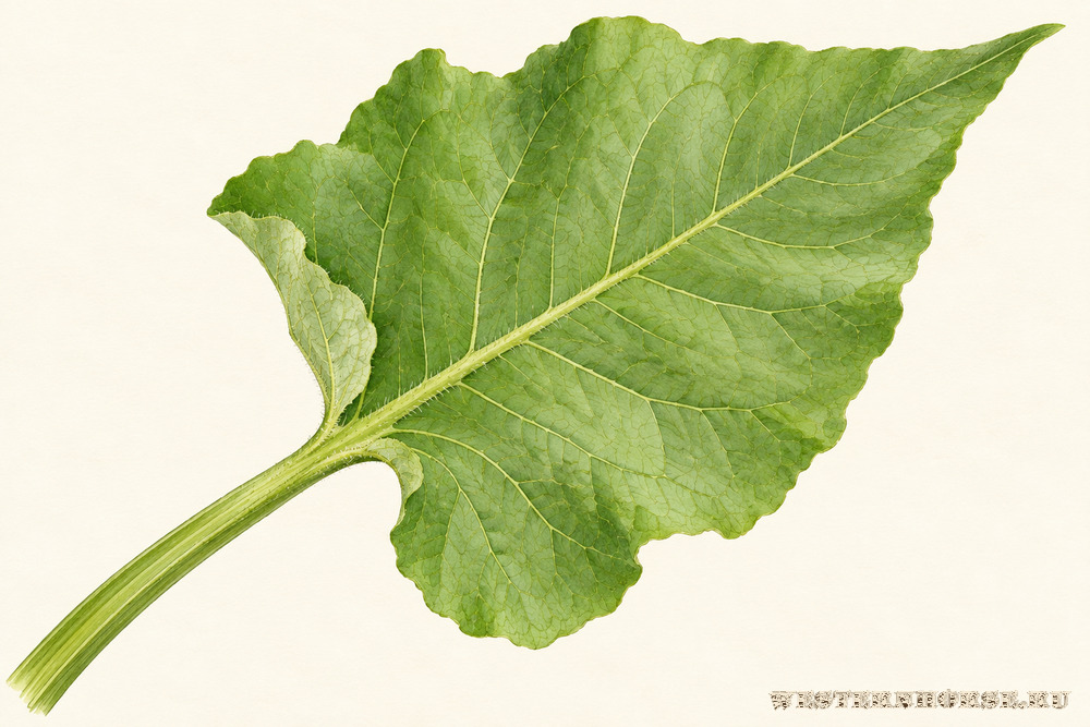 Иллюстрация: Щавель конский (Rumex confertus Willd.) — нижний лист