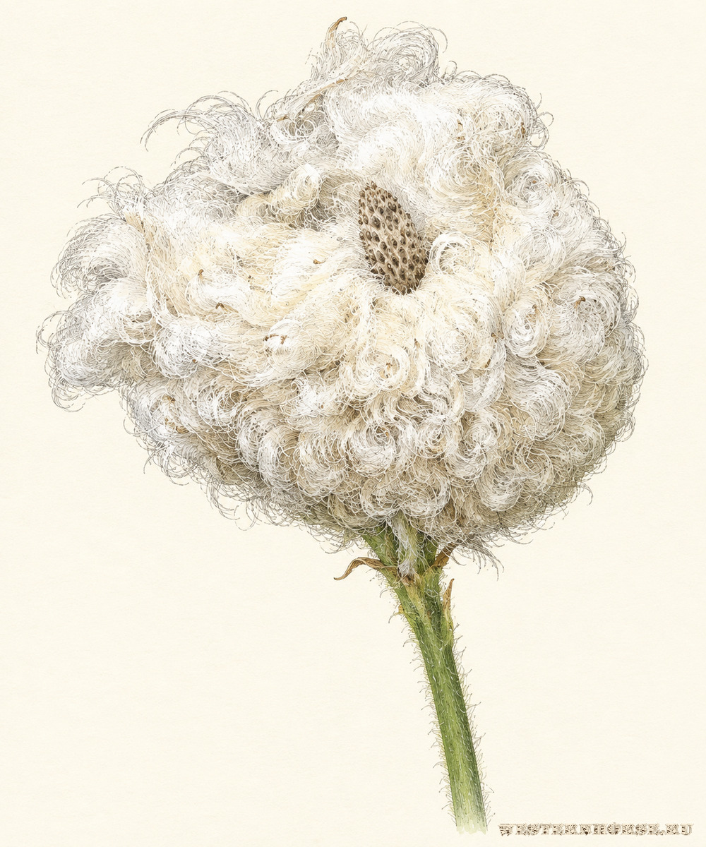 Иллюстрация: Ветреница лесная (Anemone sylvestris L.) — пушистое соплодие