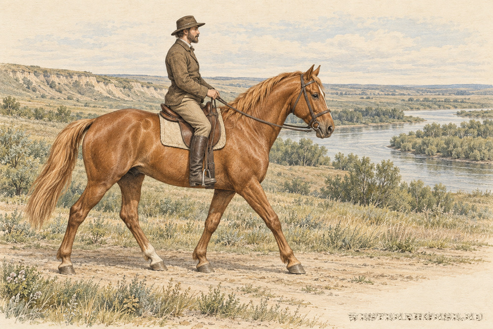 Иллюстрация: Донская лошадь под седлом